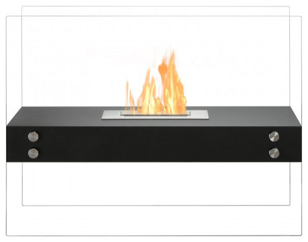 Double-Sided Ventless Bio Ethanol Fireplace - Vitrum H Black | Ignis
