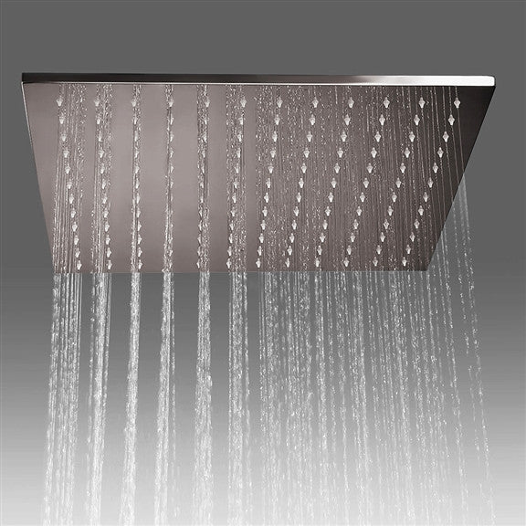 Comiso 24" LED Rainfall Shower System and 6 Jetted Body Sprays, Brushed Nickel