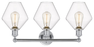 Cindyrella 3-Light 26" Bath Vanity Light, Polished Chrome, Clear Shade
