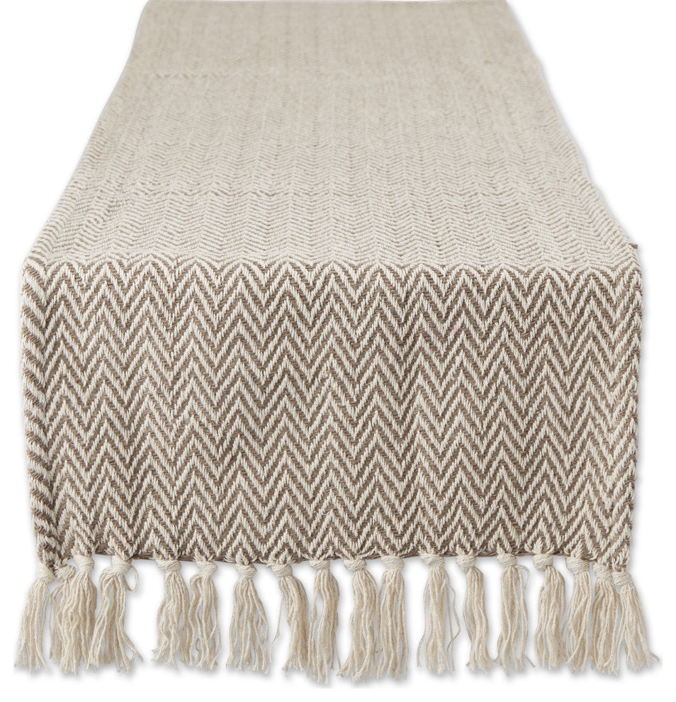 Brown Chevron Handloom Table Runner 15x72
