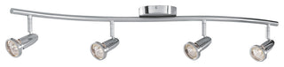 Cobra 4-Light Dimmable LED Wall Or Ceiling Spotlight Bar, Brushed Steel