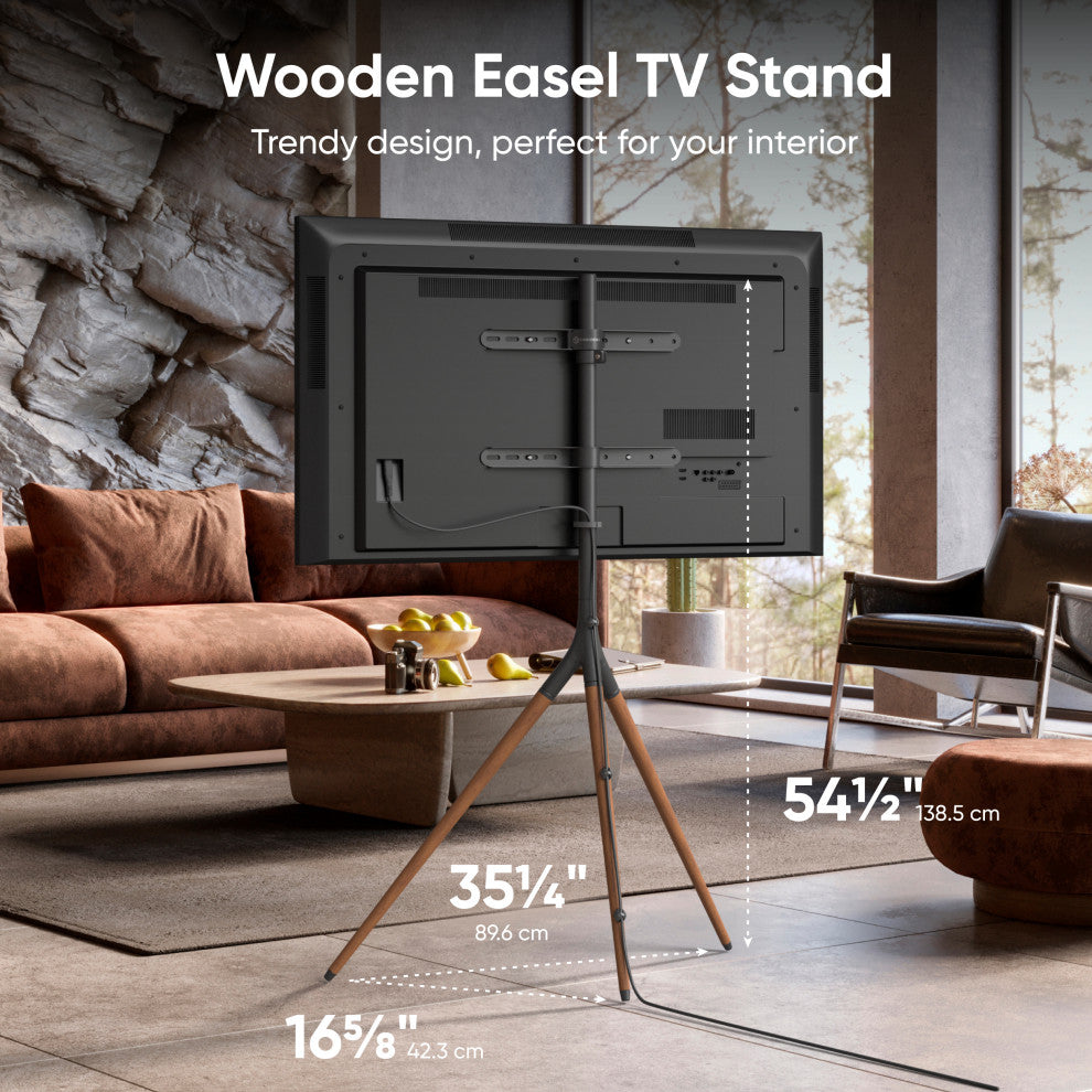 Tripod Easel TV Stand for 32"� "“ 65 Inch LED LCD OLED Screens up to 77 LBS TS1220