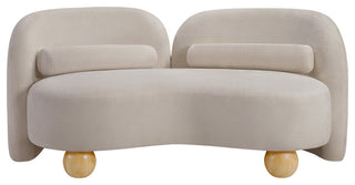 Daphne Upholstered Chair/Loveseat/Sofa, Beige, Chenille Fabric, Loveseat