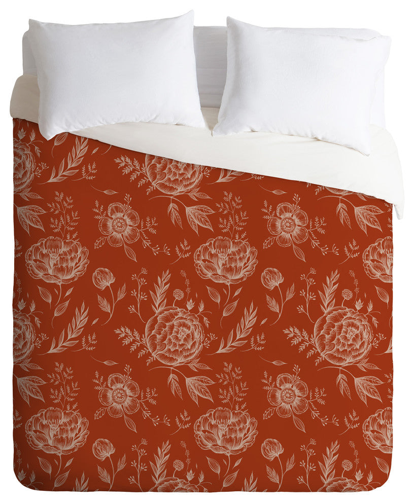 Pimlada Phuapradit Sienna Floral Linework Duvet Cover Set, Queen