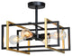 WAREHOUSE OF TIFFANY'S WSD025 Rizwan 15 in. 4-Light Matte Black and Gold Finish