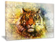 "Mighty Tiger With Mystic Face" Digital Animal Canvas Print, 20"x12"