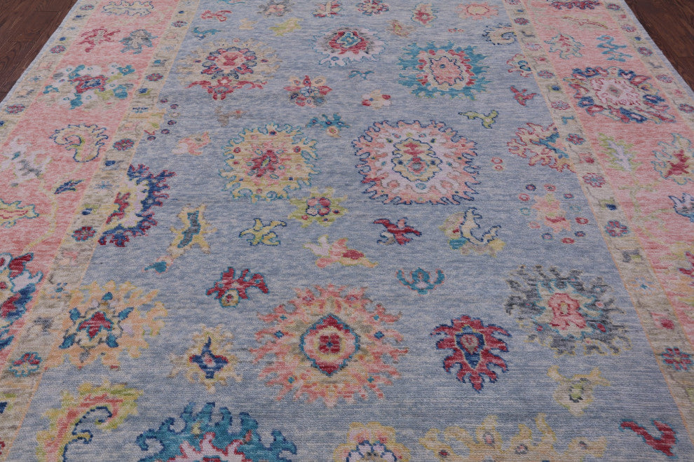 Hand Knotted Turkish Oushak Wool Rug 9' 3" X 11' 6" - Q14794