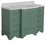 Nantucket 48" Bathroom Vanity, Sage Green, Carrara Marble