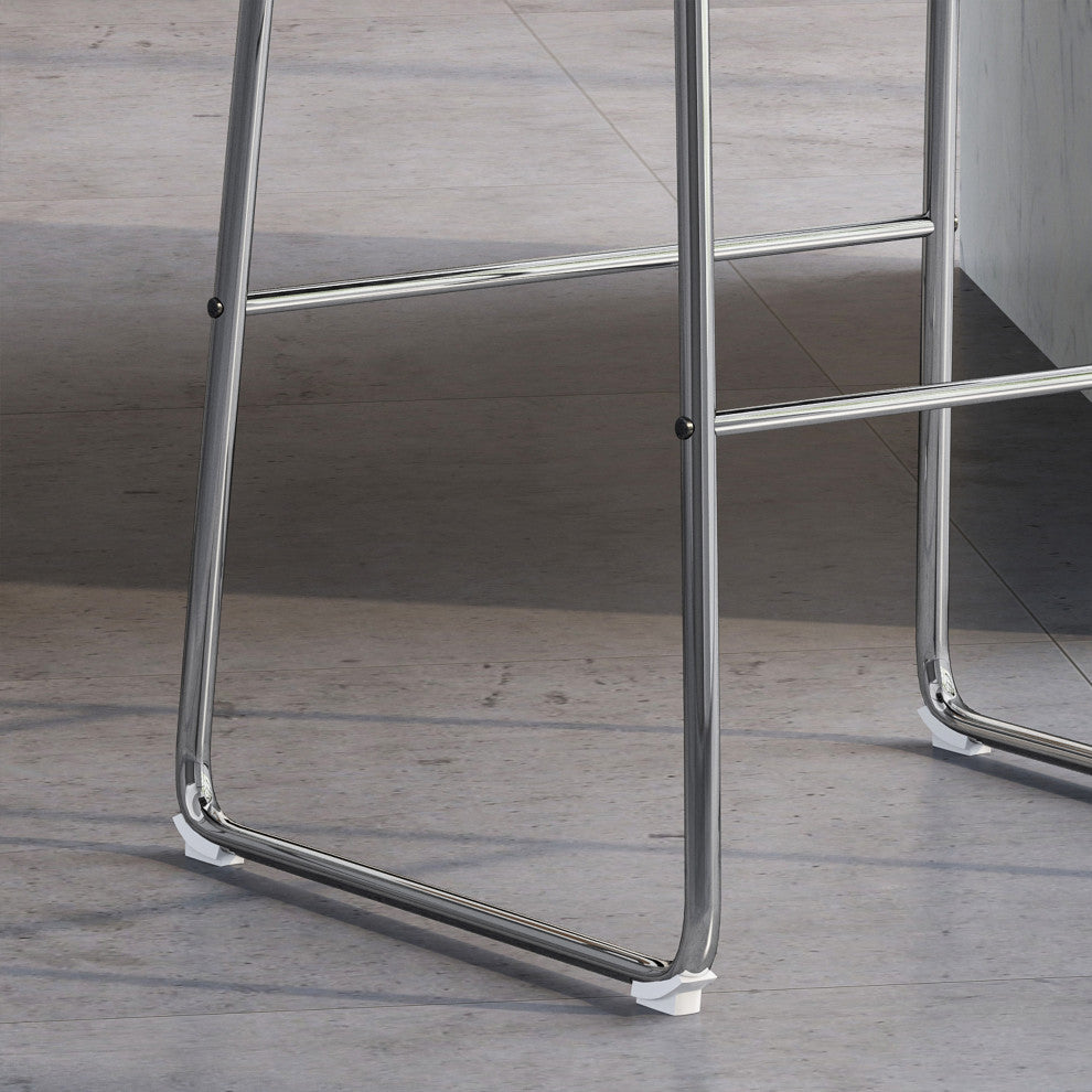 Antonia Modern Microfiber Bar Stool, Slate/Black, Slate/Black