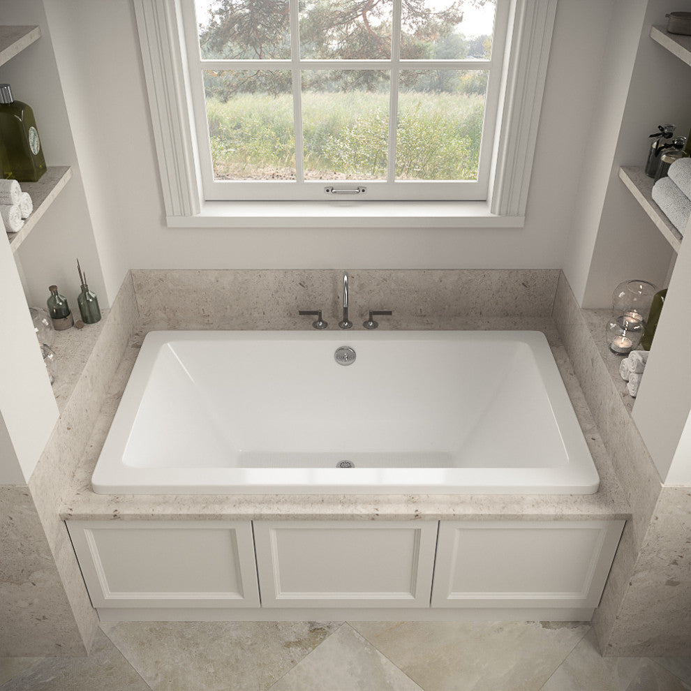 Streamline 60 in. x 32 in. Acrylic Drop-In Bathtub, Polished Chrome