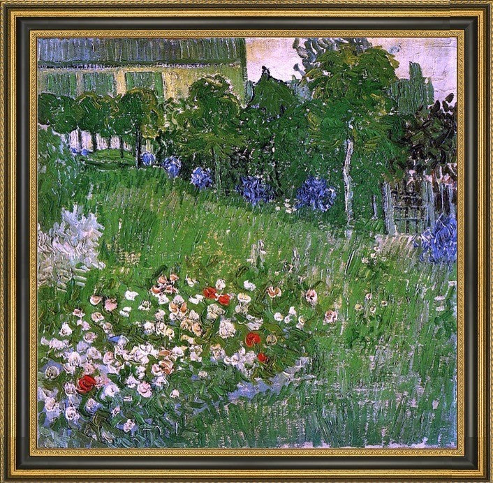 Vincent Van Gogh Daubigny's Garden Framed Premium Canvas Print, 16"x16"