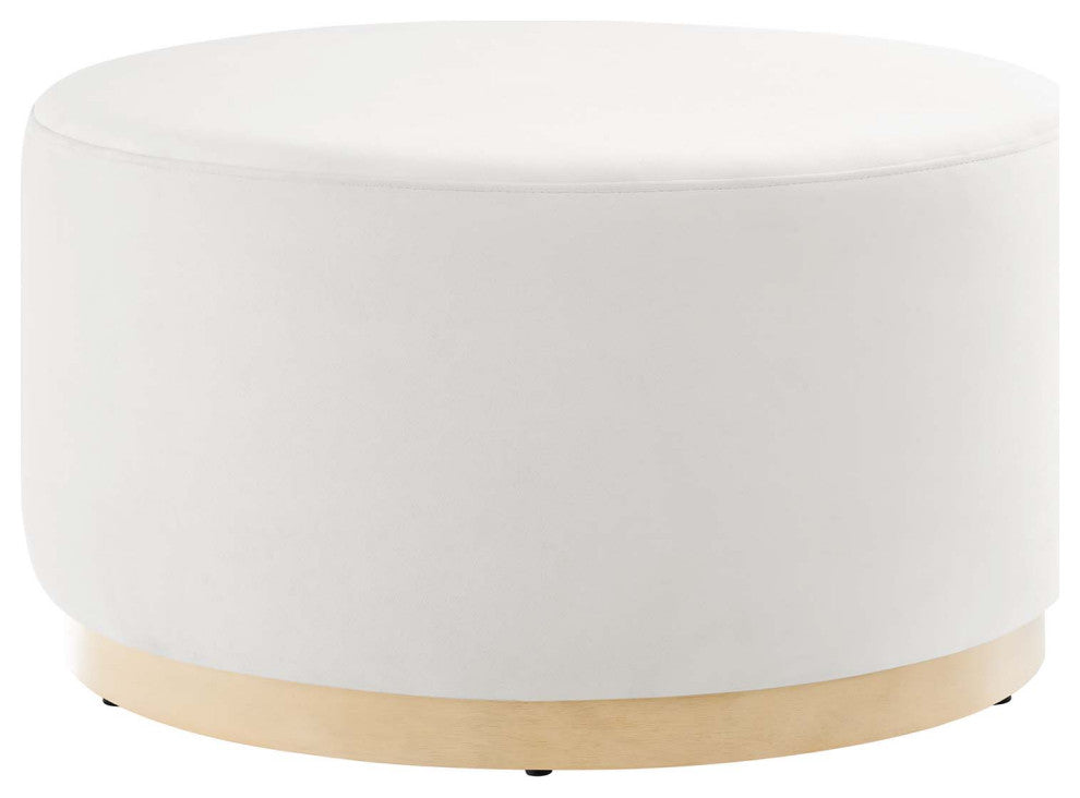Tilden Large 29" Round Performance Velvet Upholstered Ottoman