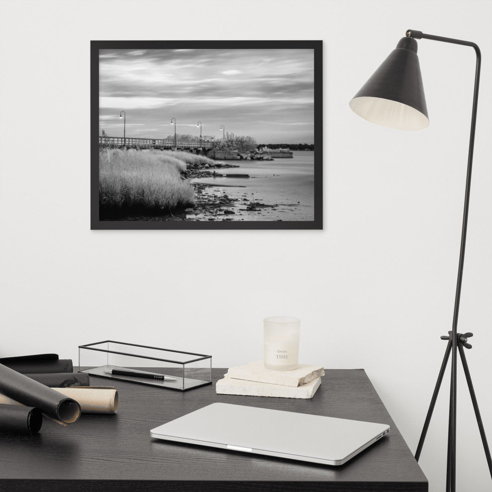 Historic New Castle 2 Coastal Landscape Framed Photo Paper Wall Art Prints, Black, 16" X 20"