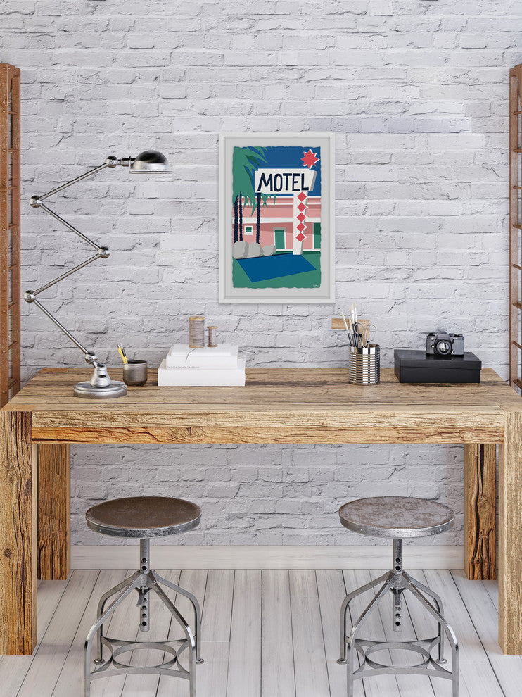 "Motel II" Framed Painting Print, 30"x45"