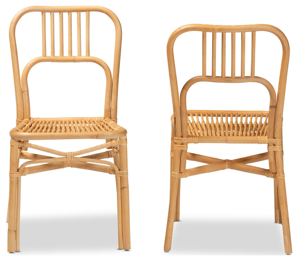 Githa Natural Rattan 2-Piece Dining Chair Set