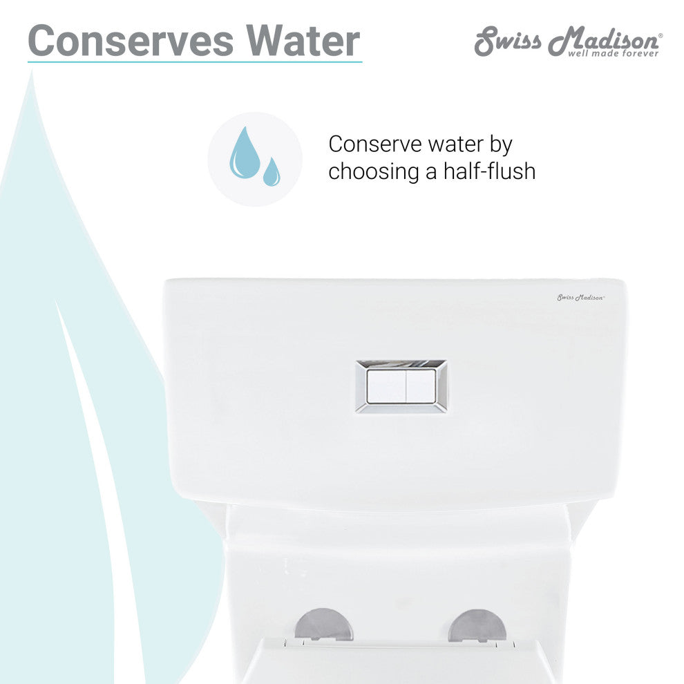 Classe One Piece Toilet Dual Flush 0.8/1.28 gpf, Glossy White
