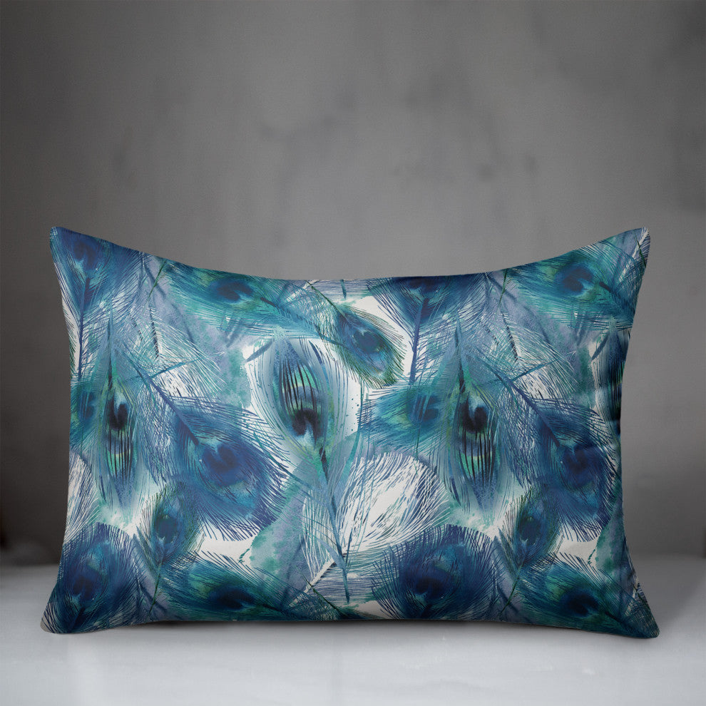 Peacock Feathers 2 14x20 Spun Poly Pillow