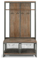 Homestyles Barnside Wood Hall Tree in Gray