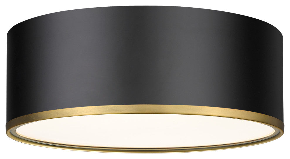 Zlite 2303F3-MB-RB 3-Light Flush Mount, Matte Black