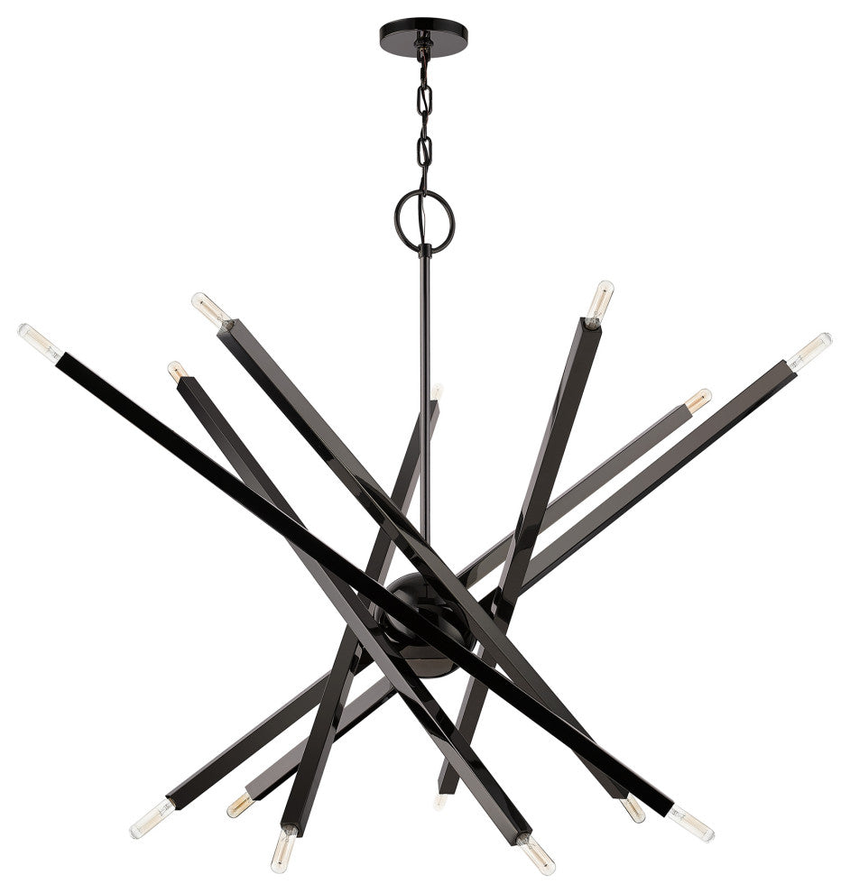 Livex Lighting Monaco 14-Light Black Chrome Extra Large Chandelier