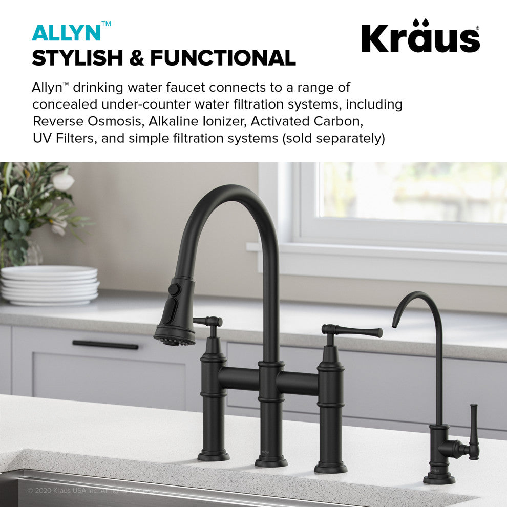Allyn Drinking Water Dispenser Beverage Kitchen Faucet, Matte Black