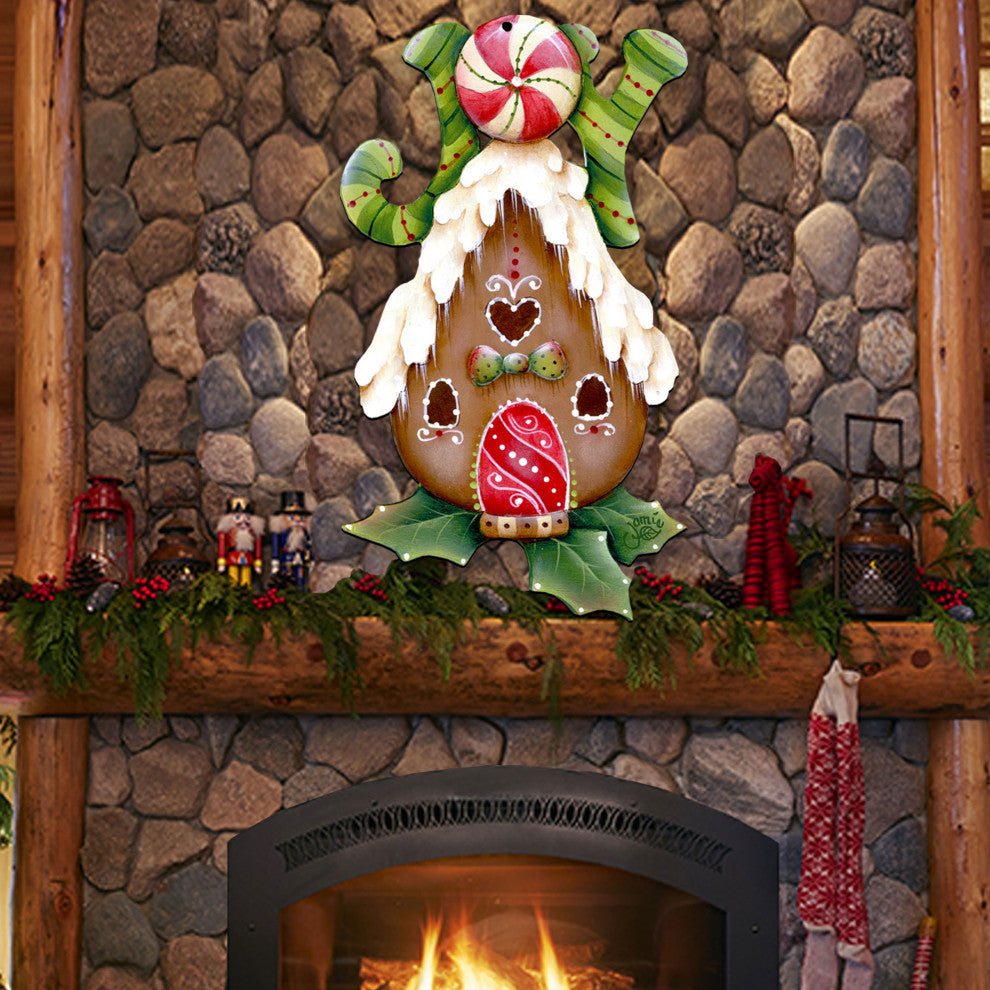 Joy Gingerbread House Door Hanger