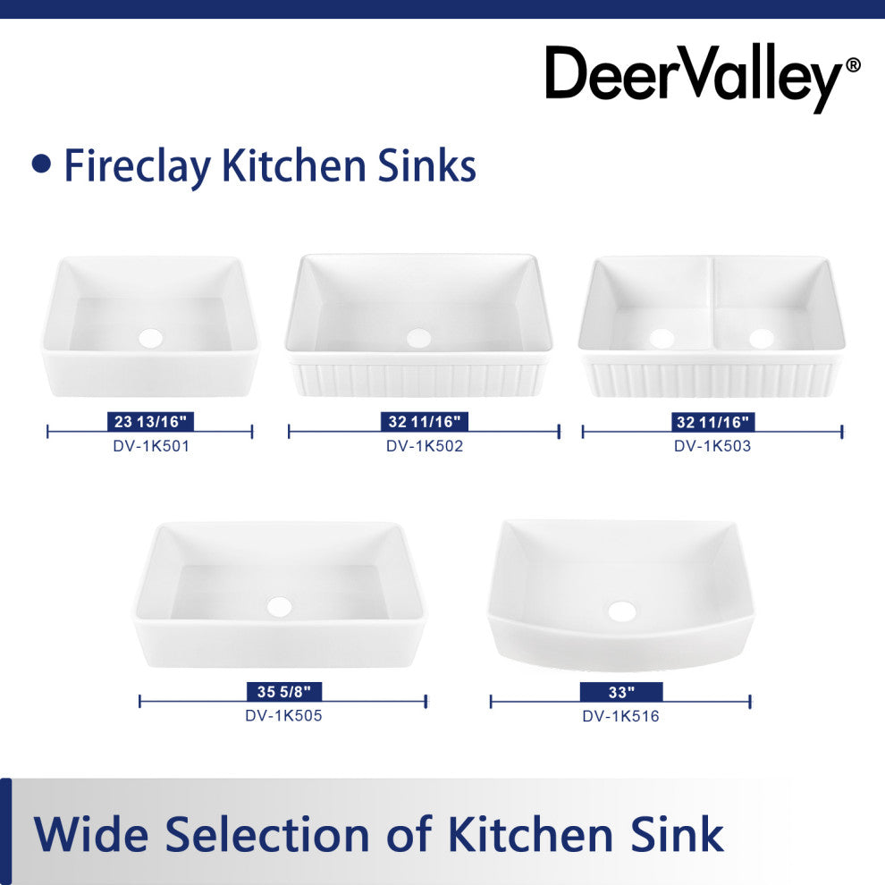 33" x 21" Farmhouse Ceramic Rectangular Kitchen Sink with Sink Grid and Strainer