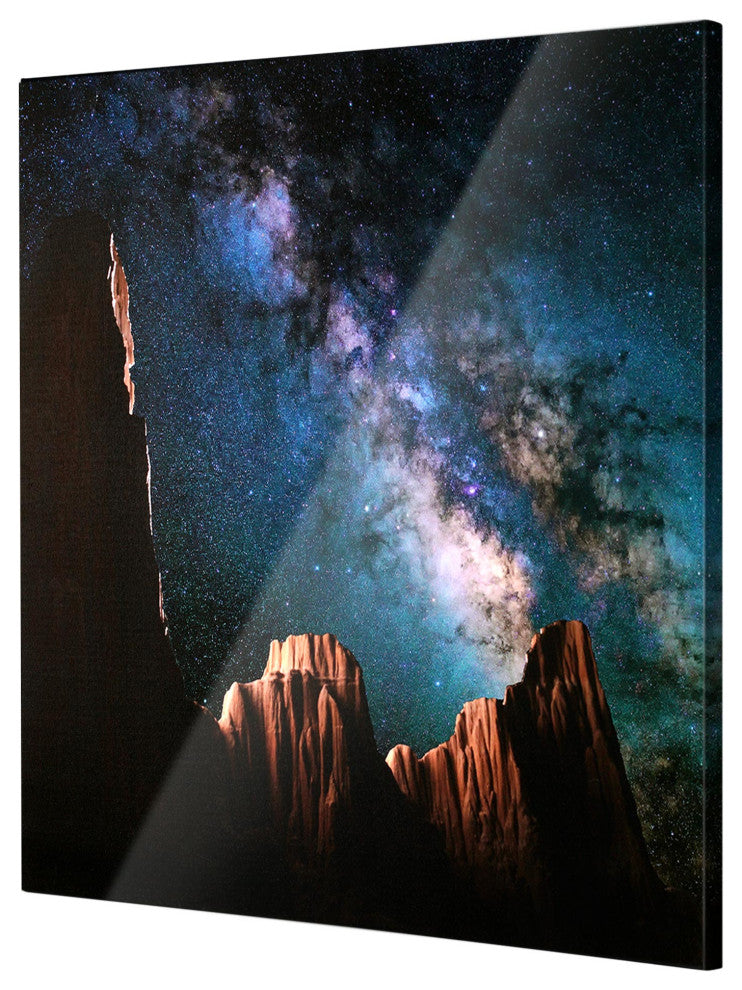 Starscape Canyon Evening Sky Glossy Canvas Wall Art Print 30" x 30"