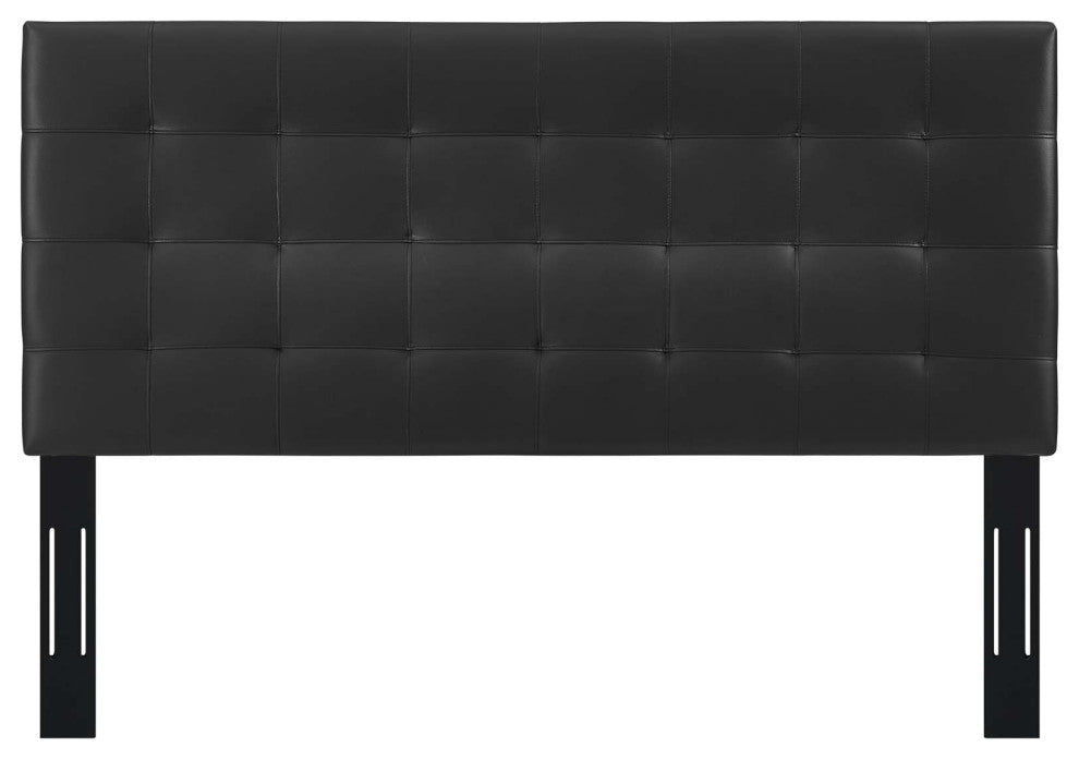Paisley Tufted King and California King Upholstered Faux Leather Headboard by Mo