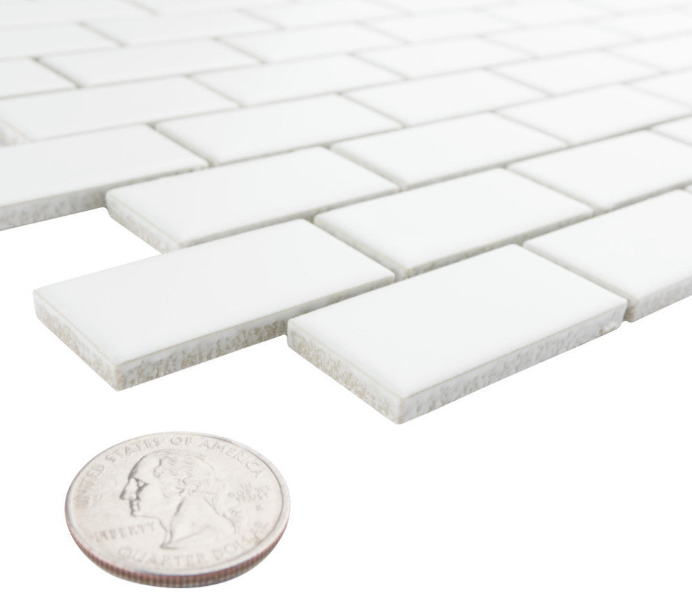 Metro Subway Matte White Porcelain Floor and Wall Tile