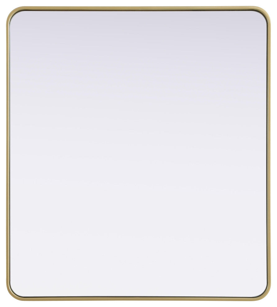 Home Living Contour Metal Rectangle Mirror 36x40, Brass