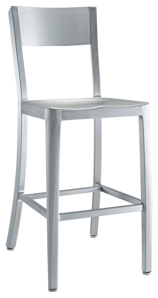Modern Contemporary Dining Kitchen Metal Counter Stool Silver