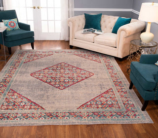 Noori Rug Low-Pile Roderick Grey/Red Rug