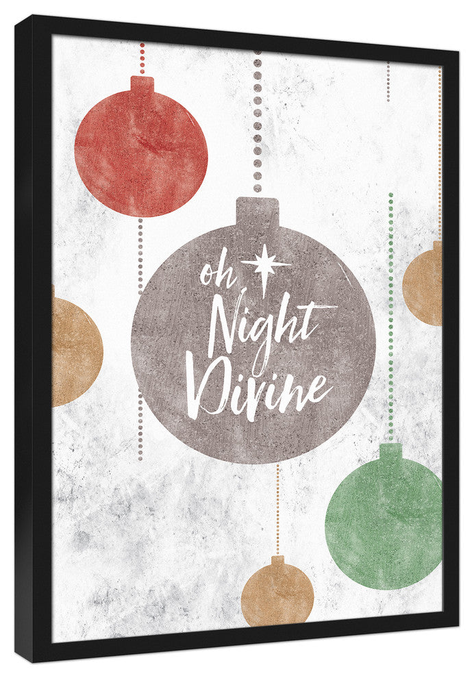 Oh Night Divine Ornament 20x30 Black Framed Canvas