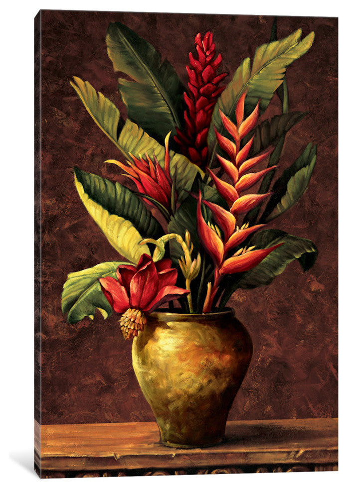 "Tropical Arrangement I" by Eduardo, Canvas Print, 26"x18"