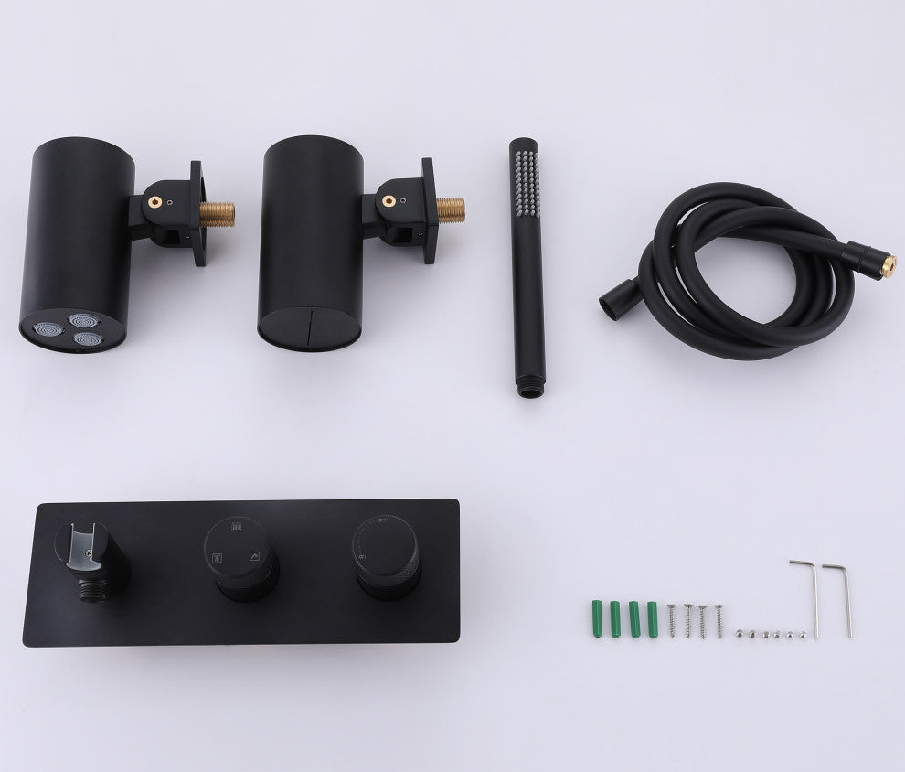 Unique Shower System With Handheld Shower, Matte Black