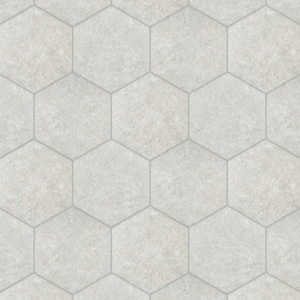 Traffic Hex Silver Porcelain Floor and Wall Tile