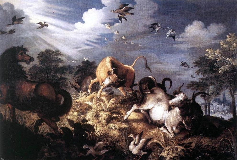 Roelandt Jacobszoon Savery Horses and Oxen Attacked by Wolves Wall Decal