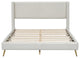 Gewnee Queen Size Corduroy Platform Bed with Metal Legs