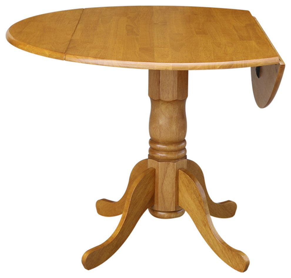 42 in. Dual Drop Leaf Table with 4 Slat Back Dining Chairs