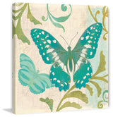 "Teal Butterfly" Painting Print on Wrapped Canvas