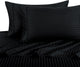 800 Thread Count Egyptian Cotton Stripe Bed Sheet Set, Black, Queen