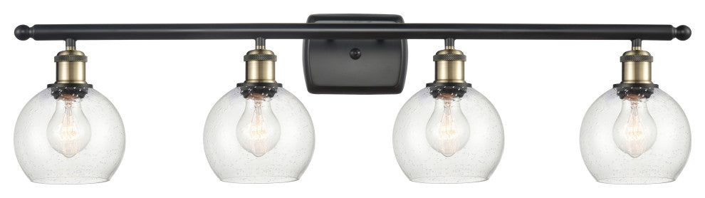 Innovations 516-4W-BAB-G124-6 4 Light Bath Vanity Light, Black Antique Brass