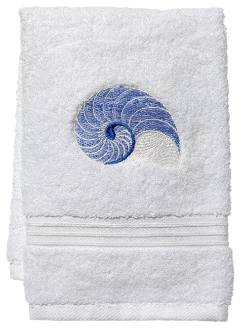 Terry Guest Towel, Striped Nautilus, Blue