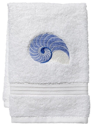 Terry Guest Towel, Striped Nautilus, Blue