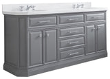 72" Palace Quartz Carrara Cashmere Gray Vanity With Chrome Hardware