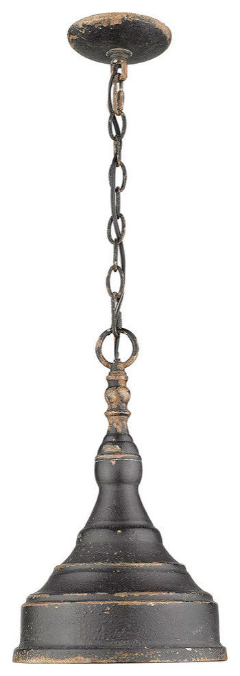 Keating 1-Light Pendant, Antique Black Iron