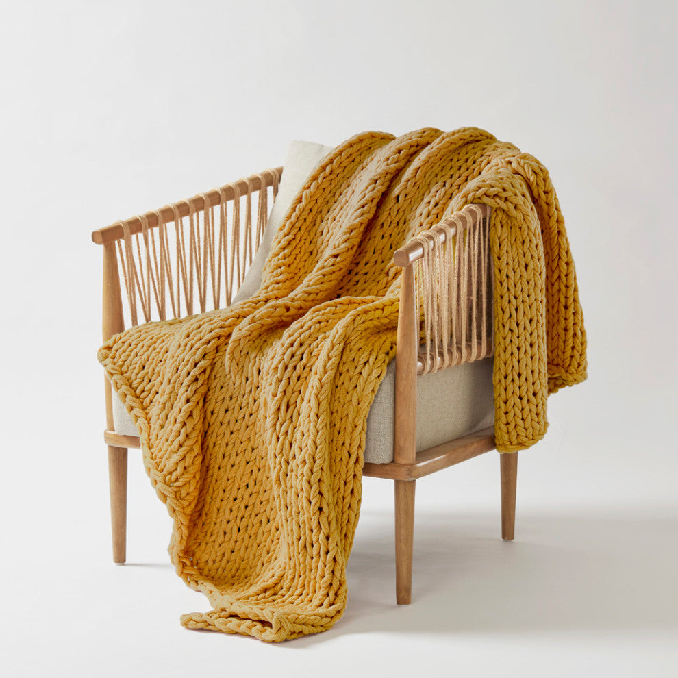 Madison Park Chunky Double Knit Hand Made Throw Blanket
