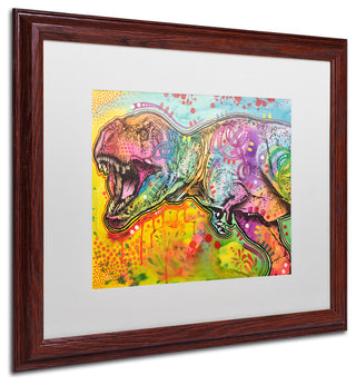 Dean Russo 'T Rex 2' Art, Wood Frame, White Mat, 20x16