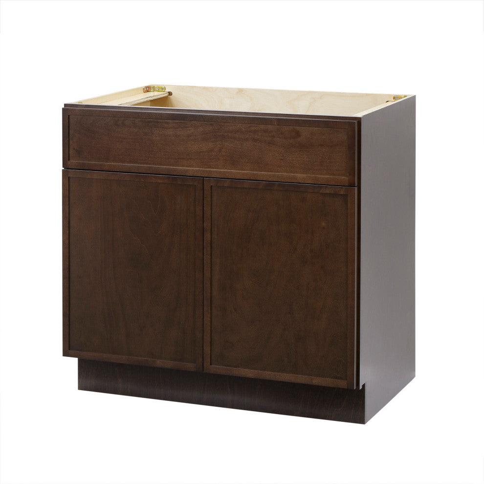 Vanity Art Birch Plywood Single Base Storage Cabinet, Brown, 33"